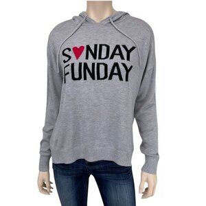 Rachel Zoe Sunday Funday Hooded Sweater Cashmere Blend Football Size S